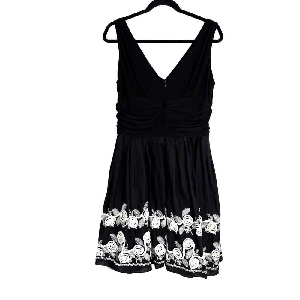 Whimsigoth Black Tulle Floral Trim Dress Women's 14 Dark Romantic - Picture 3 of 10